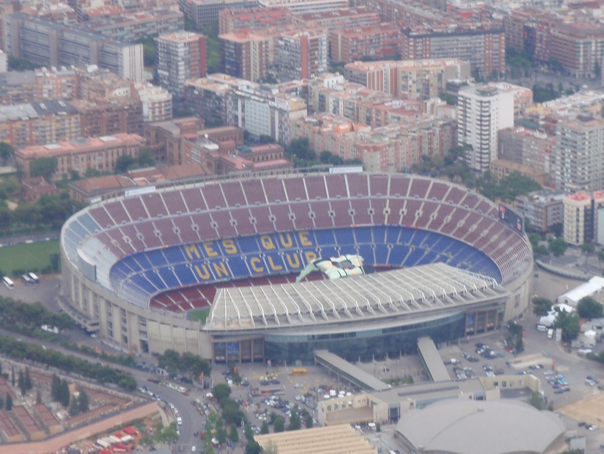 Aerial view of Spotify Camp Nou, Barcelona's home ground